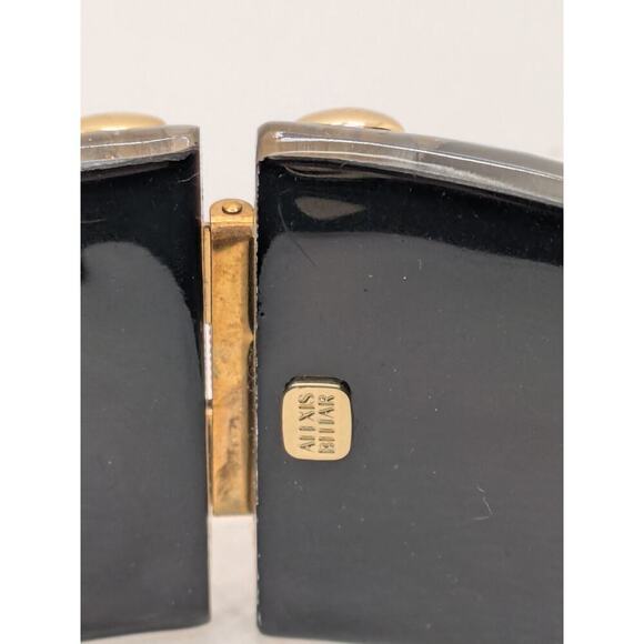 Alexis Bittar Large Grey Kiss Hinge Rhinestone Bangle Bracelet Size 6.75" - Picture 3 of 5